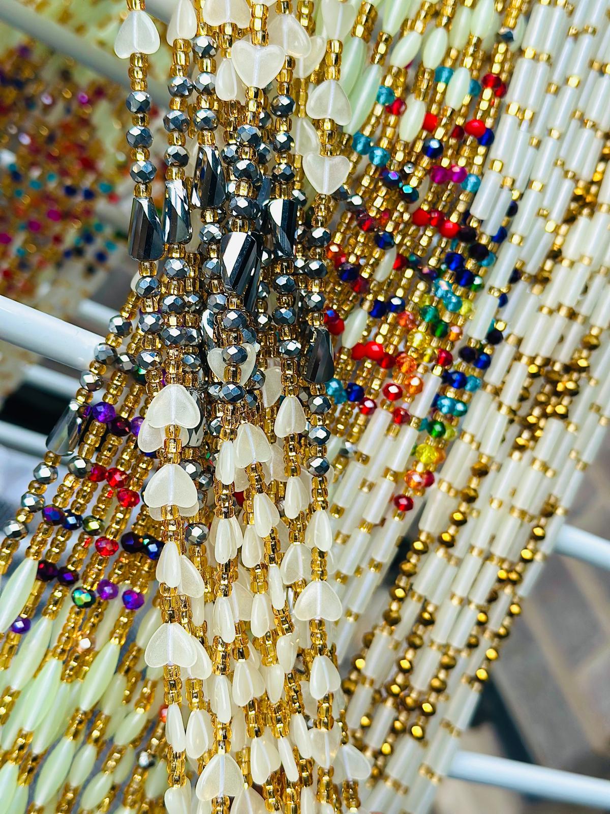 Glow-in-the-dark,Waistbeads,Ghana Waistbeads,African Waistbeads,Tie-on threads, Luminous Waist, 1-2days Expedite Free Shipping