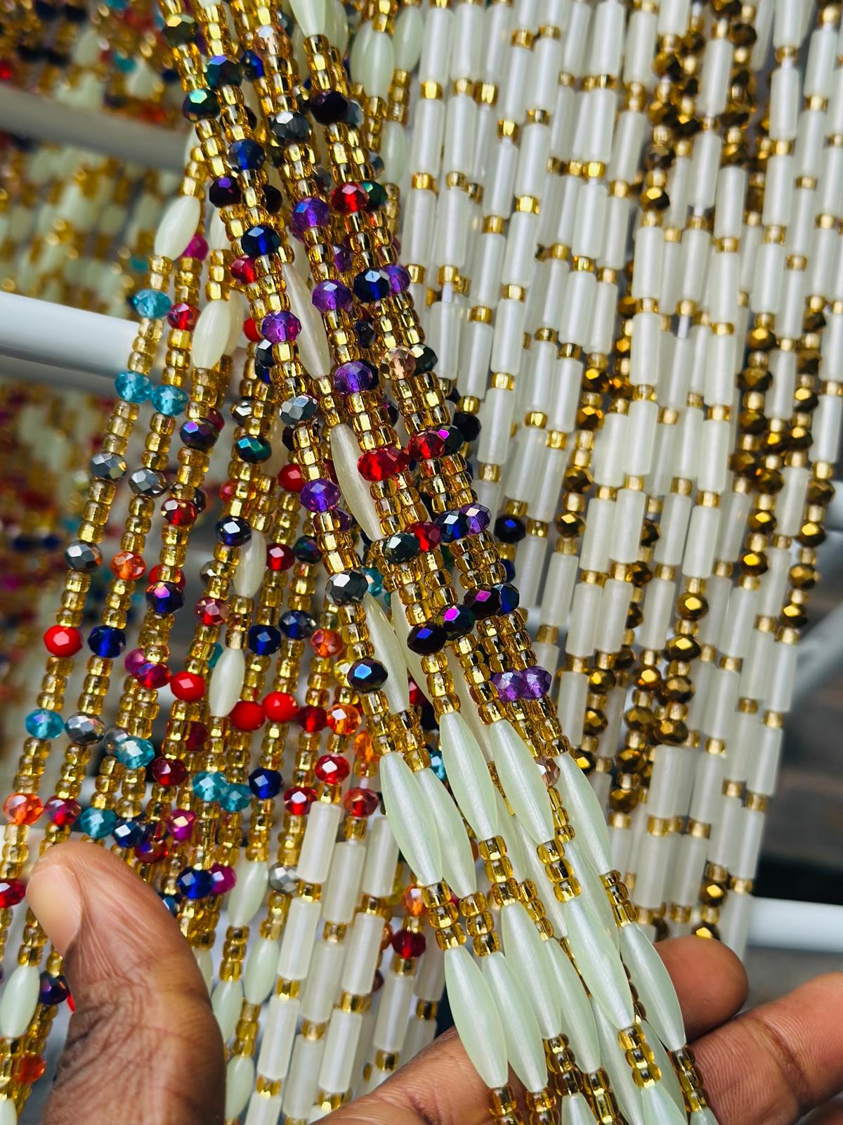 Glow-in-the-dark,Waistbeads,Ghana Waistbeads,African Waistbeads,Tie-on threads, Luminous Waist, 1-2days Expedite Free Shipping