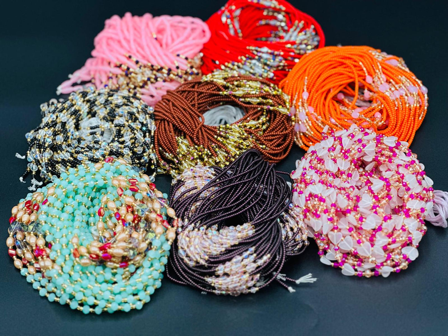 Beautiful strands - Bulk, 50inches, Frosted/Crystal Waistbeads, Woman Waistbeads,Waistbeads, Belly chain, 1-2 Expedite Free Shipping