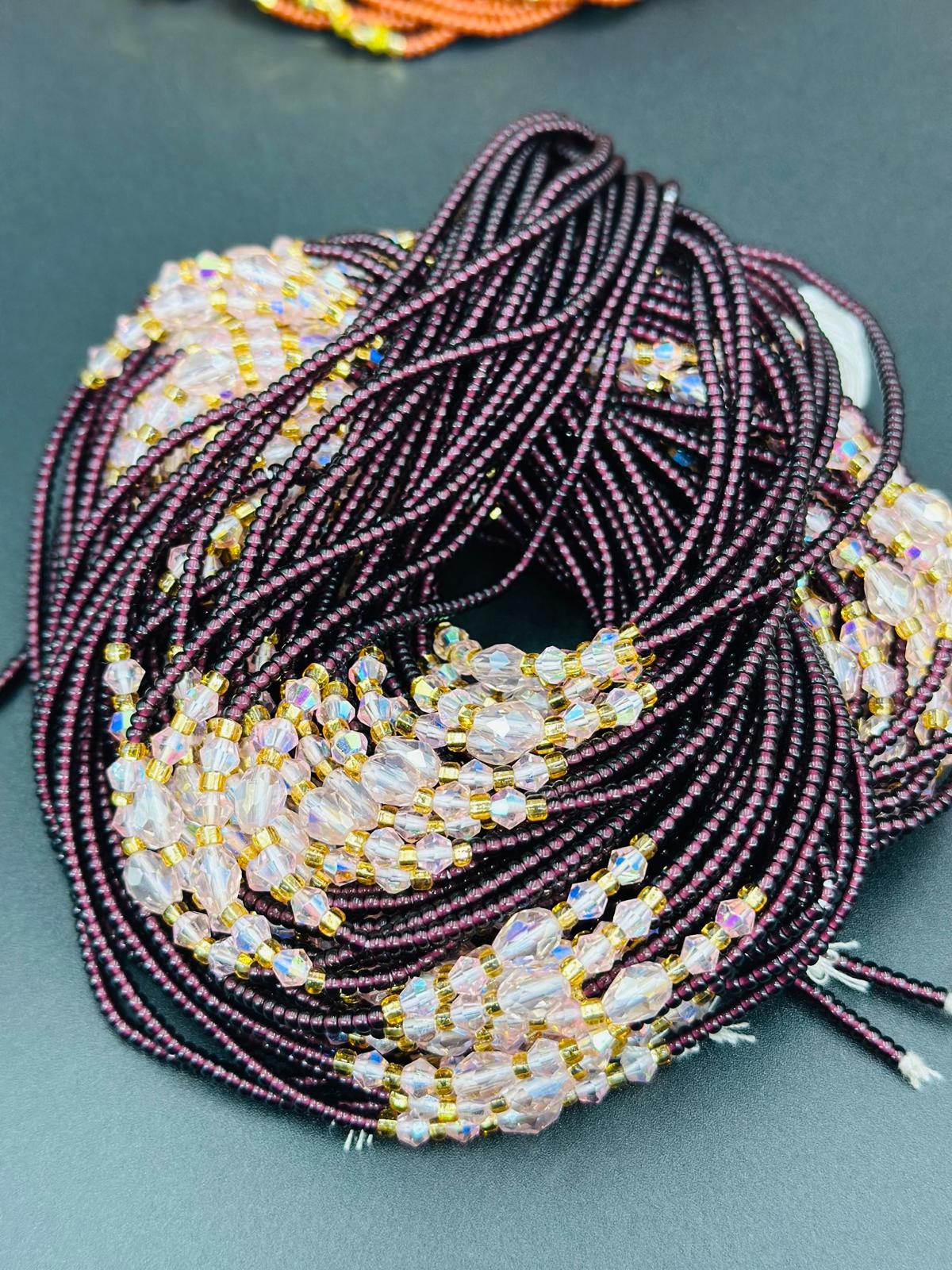 Beautiful strands - Bulk, 50inches, Frosted/Crystal Waistbeads, Woman Waistbeads,Waistbeads, Belly chain, 1-2 Expedite Free Shipping