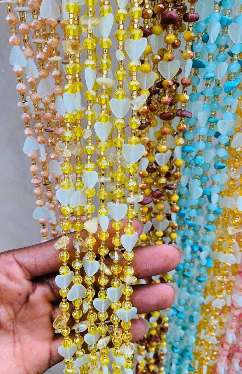 AMA Waistbeads- Stone Waistbeads, Luminous/Glow-in-the-dark Waistbeads, Crystal Waistbeads, Tie - On, Expedite Free Shipping 1-2 days