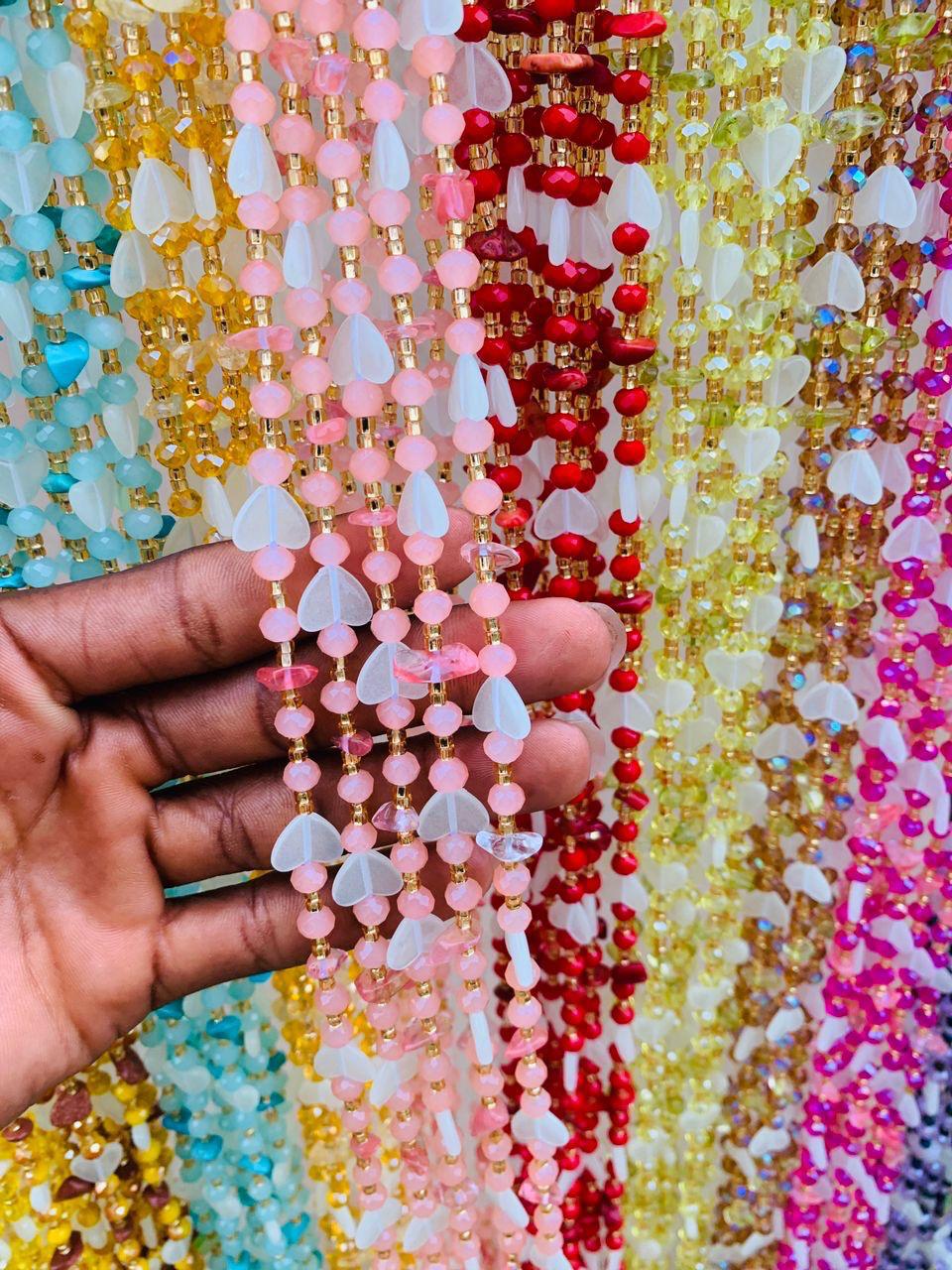 AMA Waistbeads- Stone Waistbeads, Luminous/Glow-in-the-dark Waistbeads, Crystal Waistbeads, Tie - On, Expedite Free Shipping 1-2 days