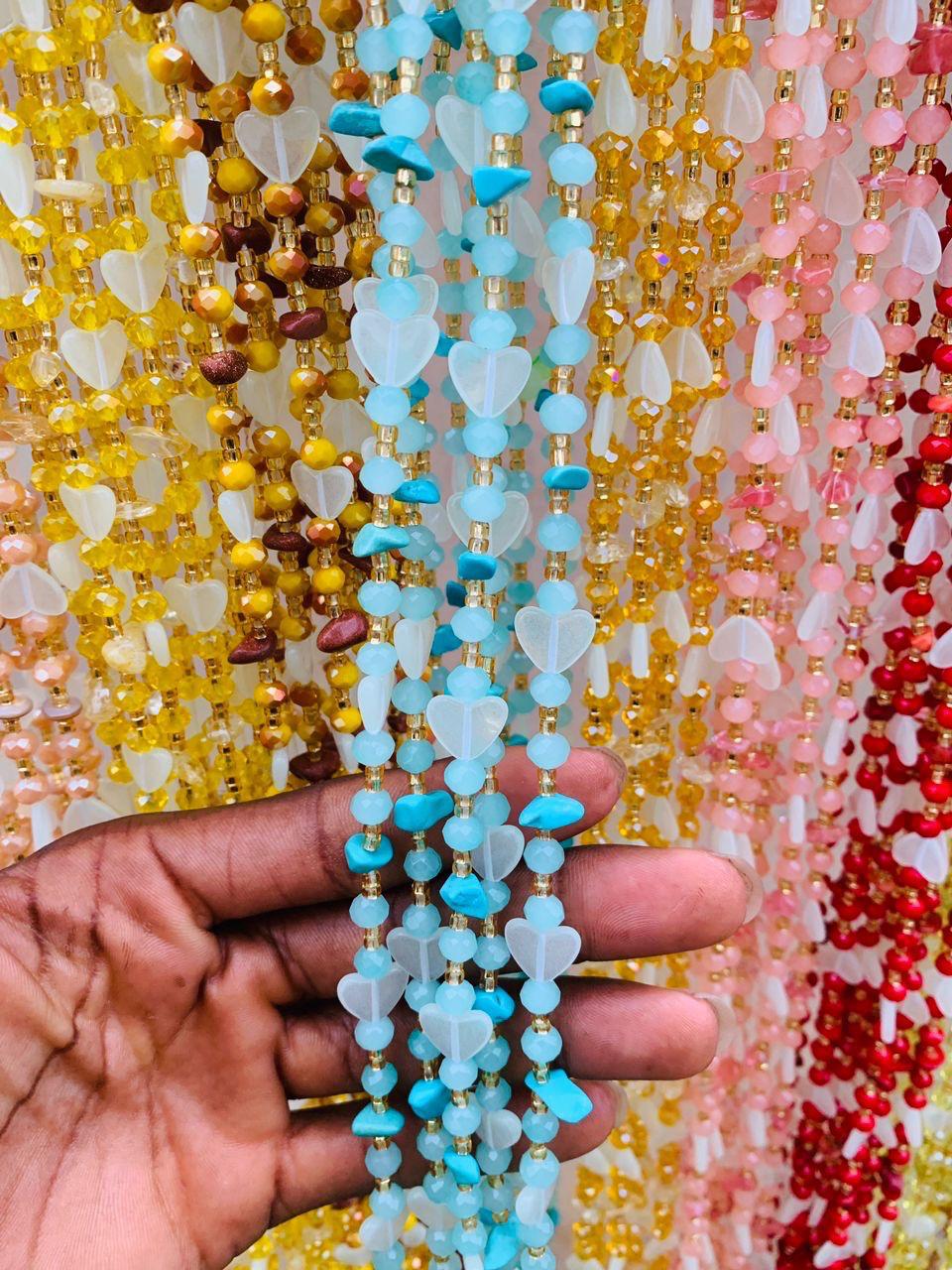 AMA Waistbeads- Stone Waistbeads, Luminous/Glow-in-the-dark Waistbeads, Crystal Waistbeads, Tie - On, Expedite Free Shipping 1-2 days