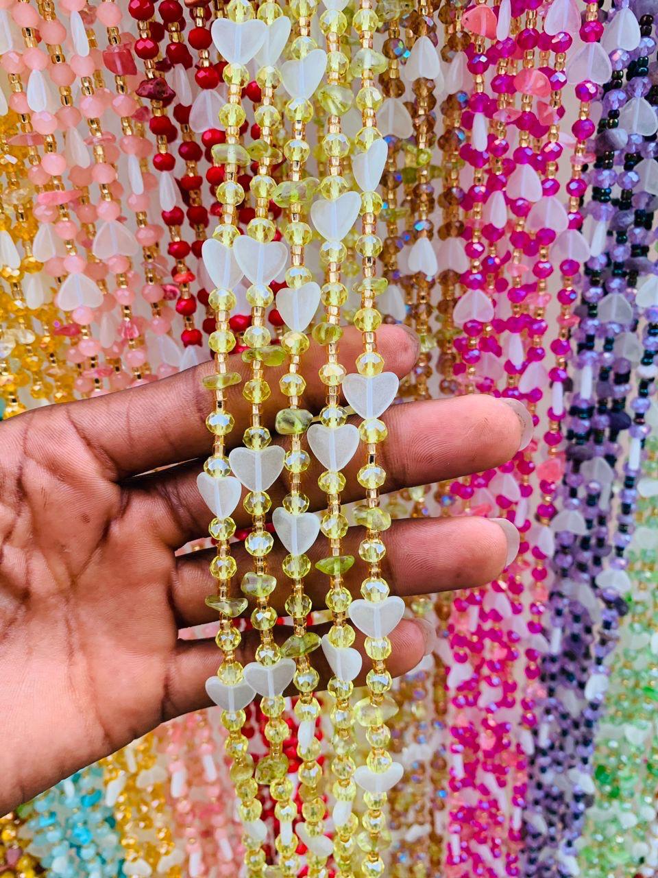 AMA Waistbeads- Stone Waistbeads, Luminous/Glow-in-the-dark Waistbeads, Crystal Waistbeads, Tie - On, Expedite Free Shipping 1-2 days
