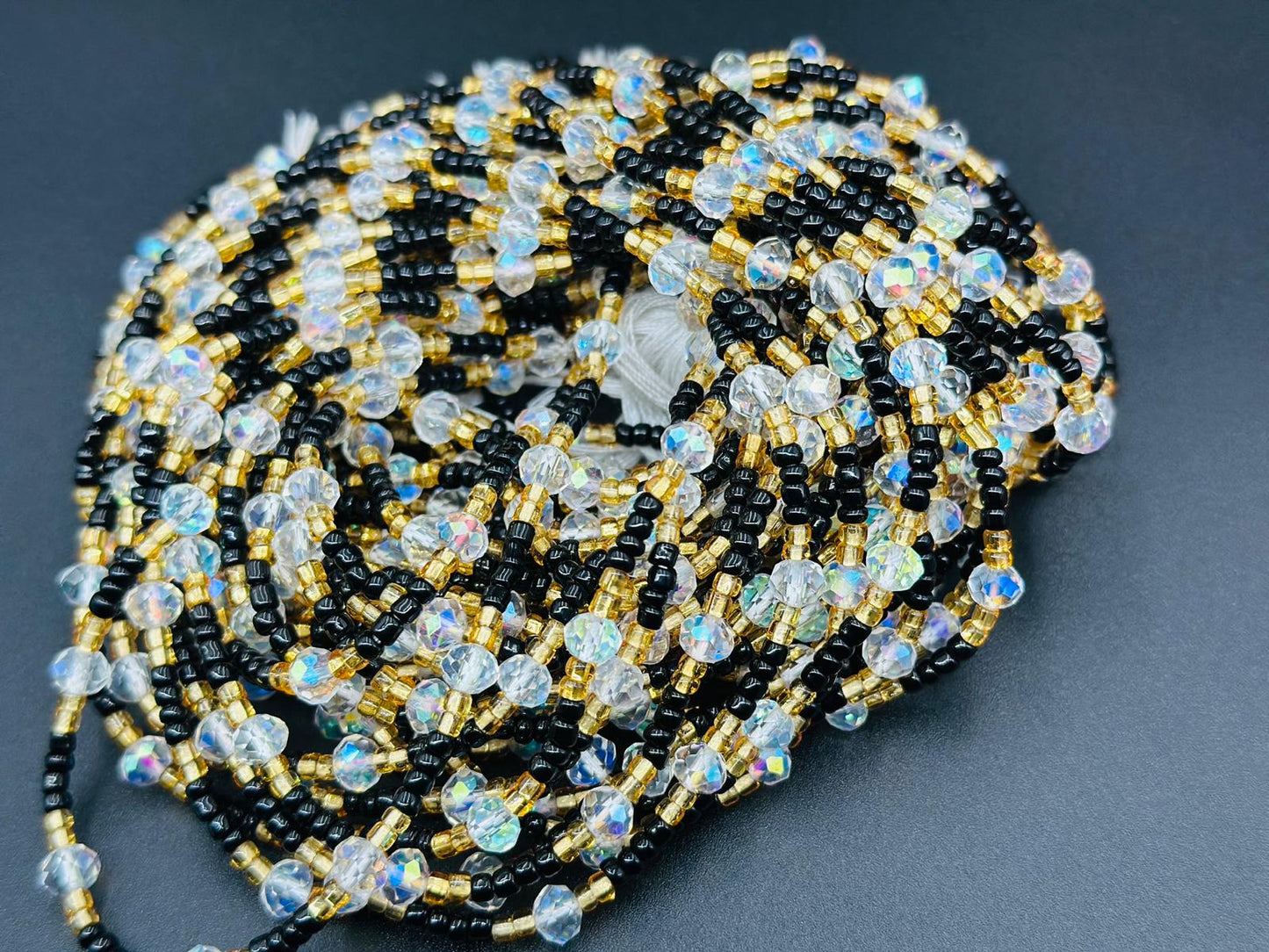 Beautiful strands - Bulk, 50inches, Frosted/Crystal Waistbeads, Woman Waistbeads,Waistbeads, Belly chain, 1-3 Expedite Free Shipping