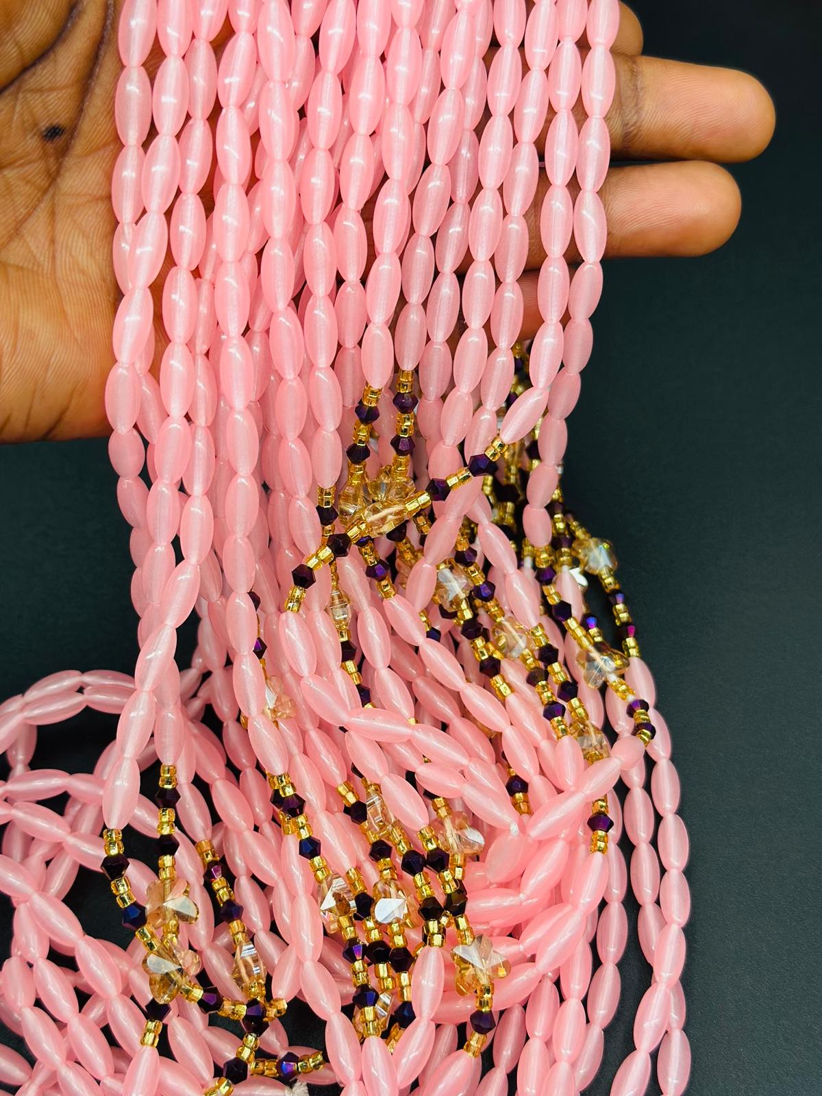 Beautiful strands - Bulk, 50inches, Frosted/Crystal Waistbeads, Woman Waistbeads,Waistbeads, Belly chain, 1-2 Expedite Free Shipping