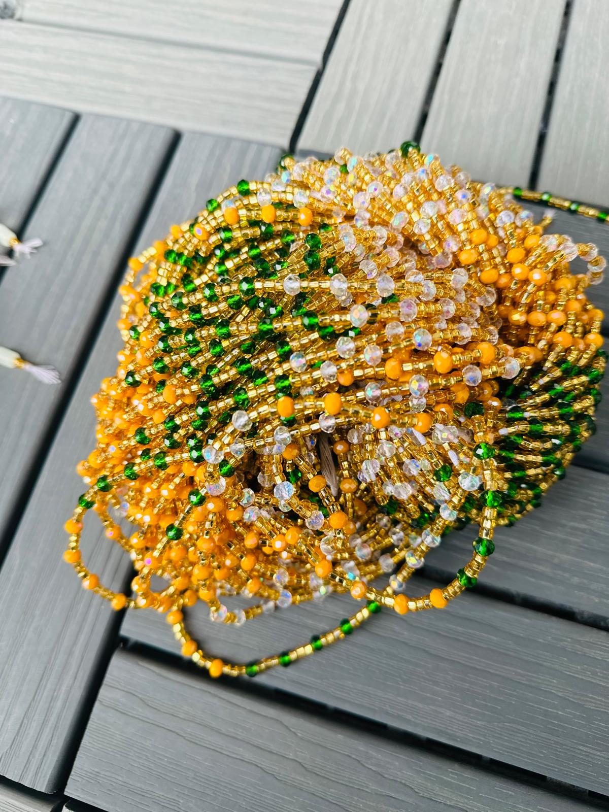 Crystals,Glow-in-the-dark,Vinyl, Traditional Wholesale Waistbeads, Tie-on waistbeads, Ghana waistbeads