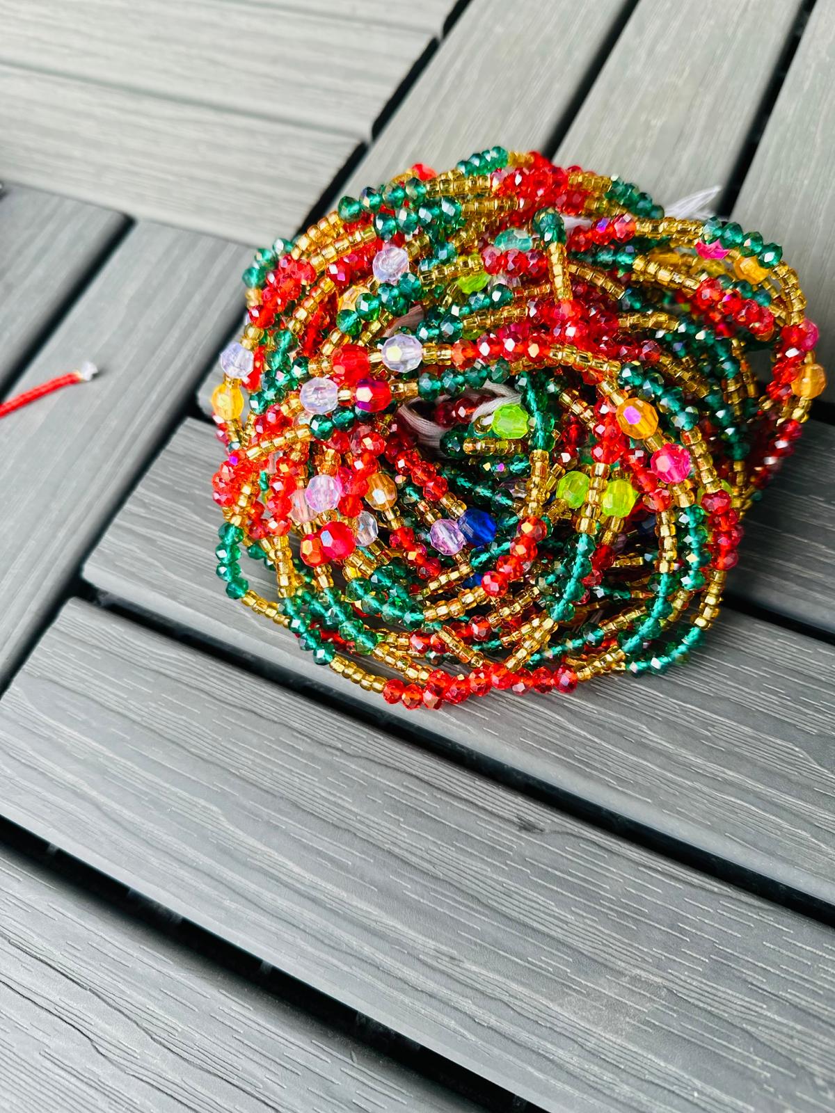 Crystals,Glow-in-the-dark,Vinyl, Traditional Wholesale Waistbeads, Tie-on waistbeads, Ghana waistbeads