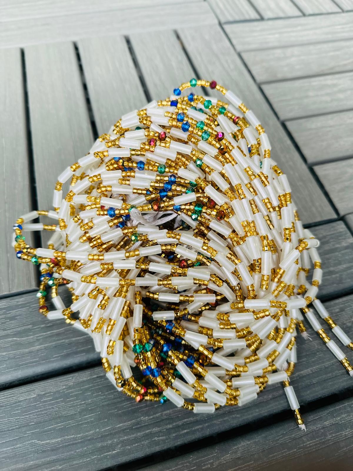 Crystals,Glow-in-the-dark,Vinyl, Traditional Wholesale Waistbeads, Tie-on waistbeads, Ghana waistbeads