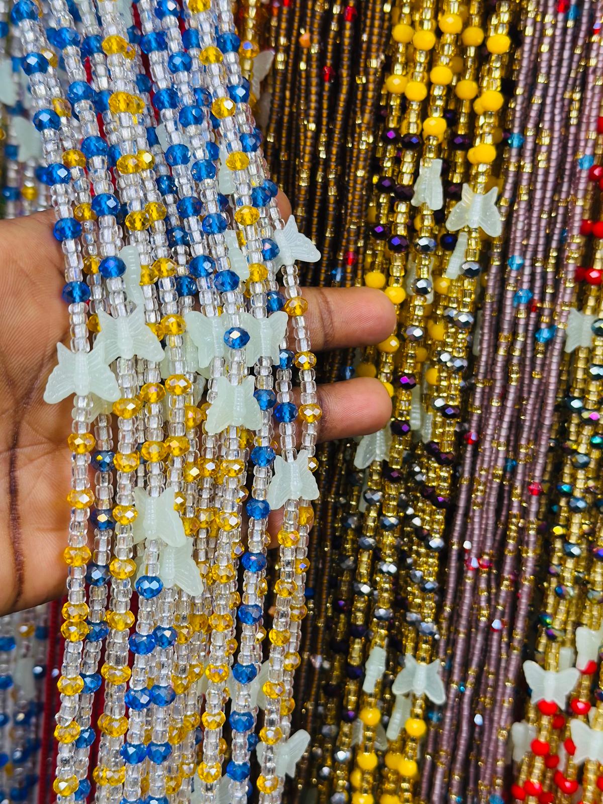 HOT SALE  - Bulk, 50inches, Frosted/Crystal Waistbeads, Woman Waistbeads,Wholesale Waistbeads, Belly chain,