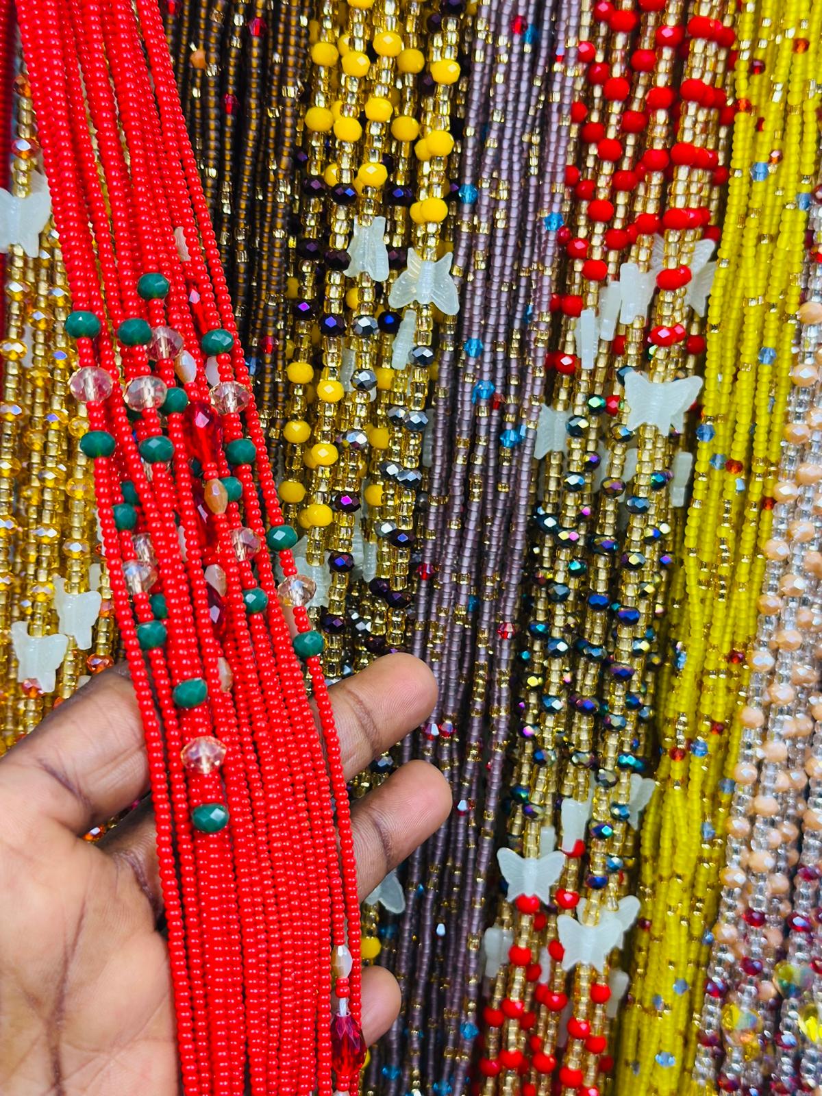 HOT SALE  - Bulk, 50inches, Frosted/Crystal Waistbeads, Woman Waistbeads,Wholesale Waistbeads, Belly chain,