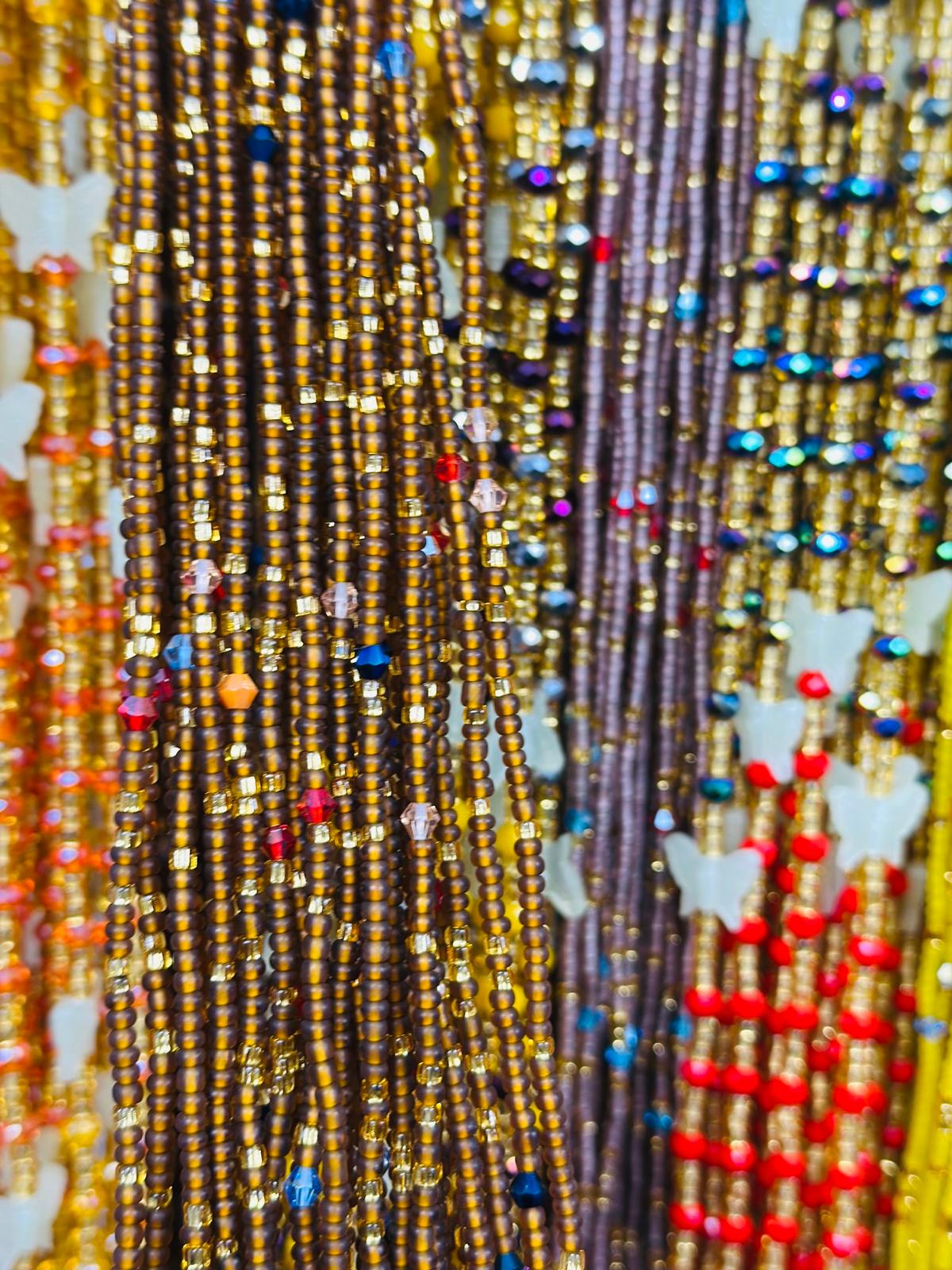 HOT SALE  - Bulk, 50inches, Frosted/Crystal Waistbeads, Woman Waistbeads,Wholesale Waistbeads, Belly chain,