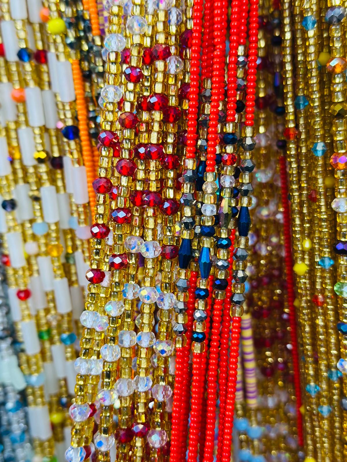 HOT SALE  - Bulk, 50inches, Frosted/Crystal Waistbeads, Woman Waistbeads,Wholesale Waistbeads, Belly chain,