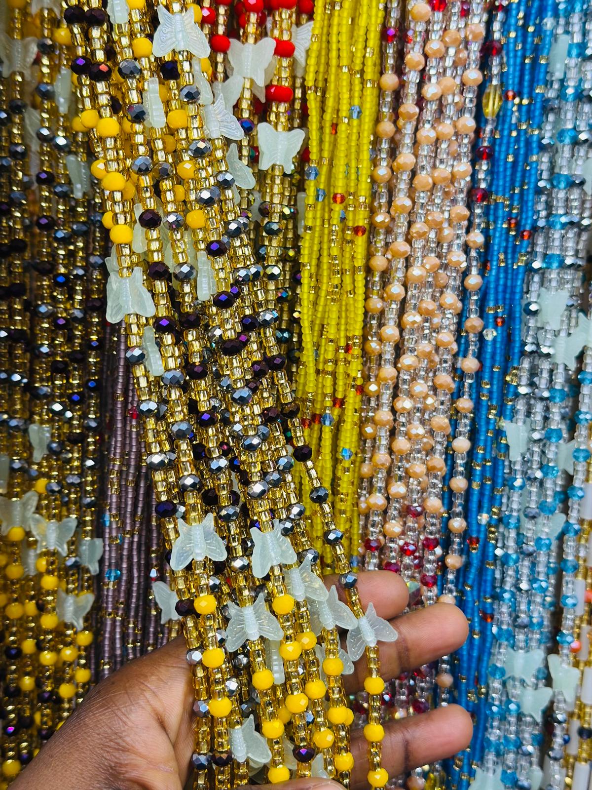 HOT SALE  - Bulk, 50inches, Frosted/Crystal Waistbeads, Woman Waistbeads,Wholesale Waistbeads, Belly chain,