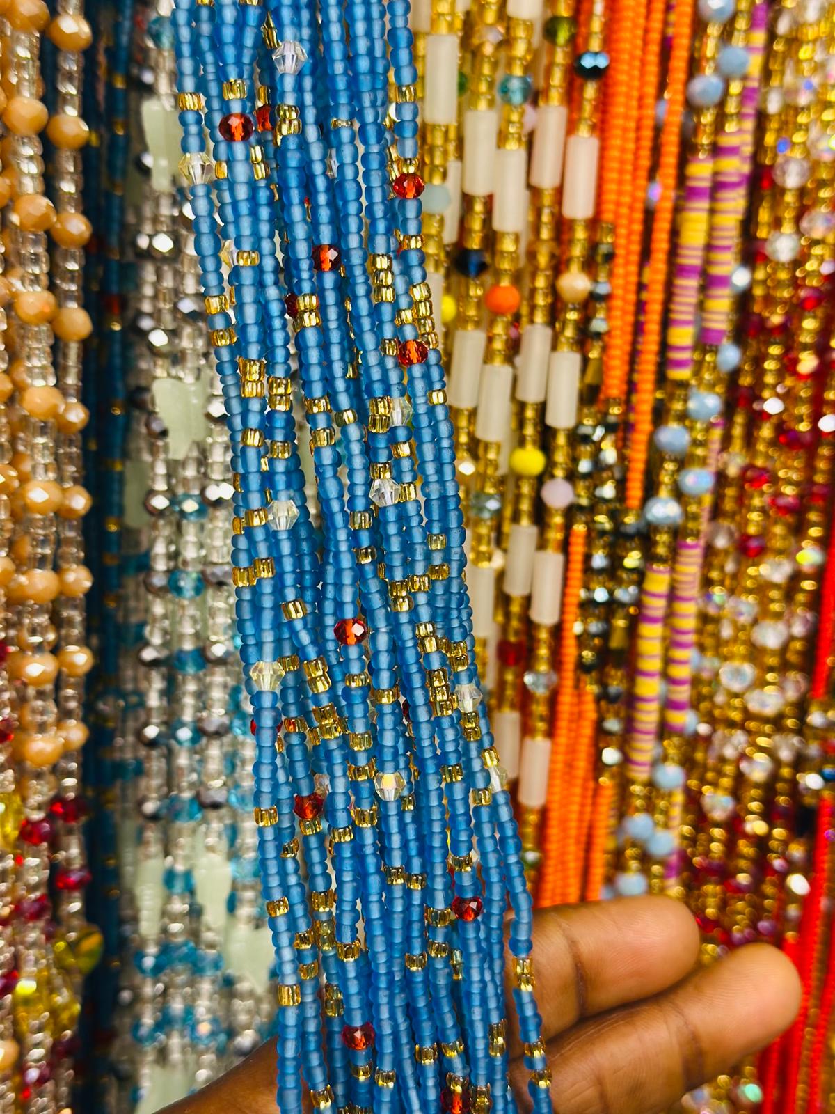 HOT SALE  - Bulk, 50inches, Frosted/Crystal Waistbeads, Woman Waistbeads,Wholesale Waistbeads, Belly chain,