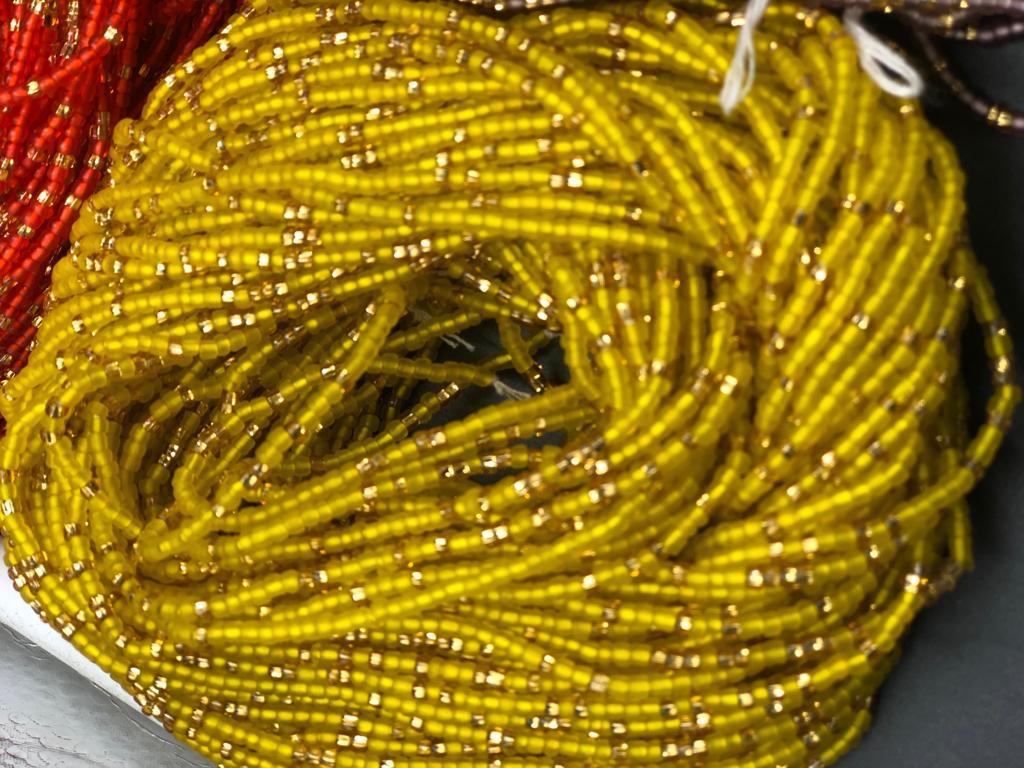 Bright Multicolored Frosted/Gold Waistbeads Wholesale