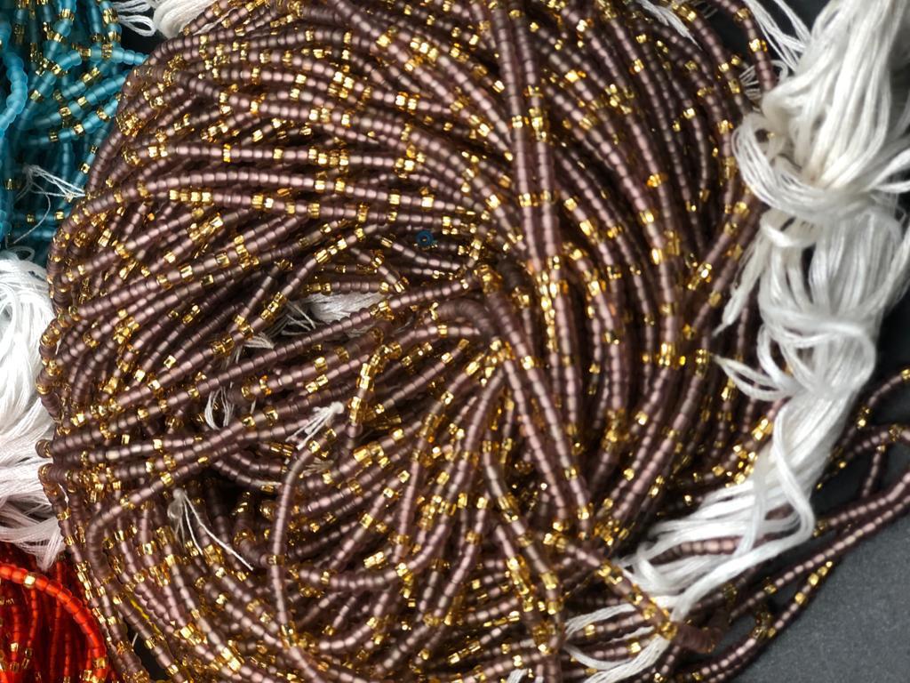 Bright Multicolored Frosted/Gold Waistbeads Wholesale