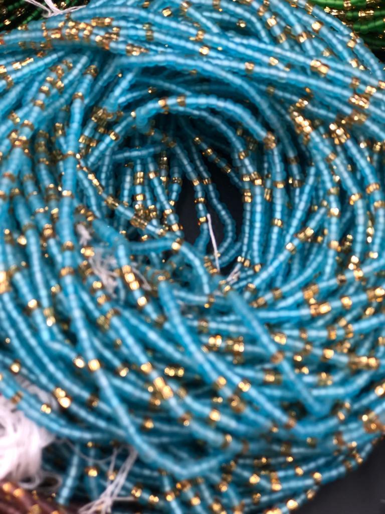 Bright Multicolored Frosted/Gold Waistbeads Wholesale