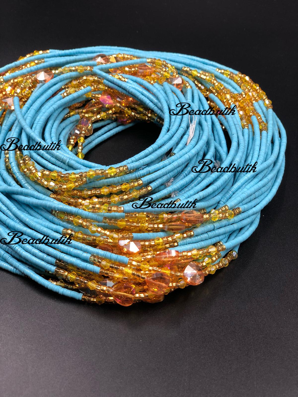 Unique Vinyl Waist Beads Promo,Disc waist bead, Belly Beads, Seed Beads, Ghana Waist Bead, Belly Chain, Tie On
