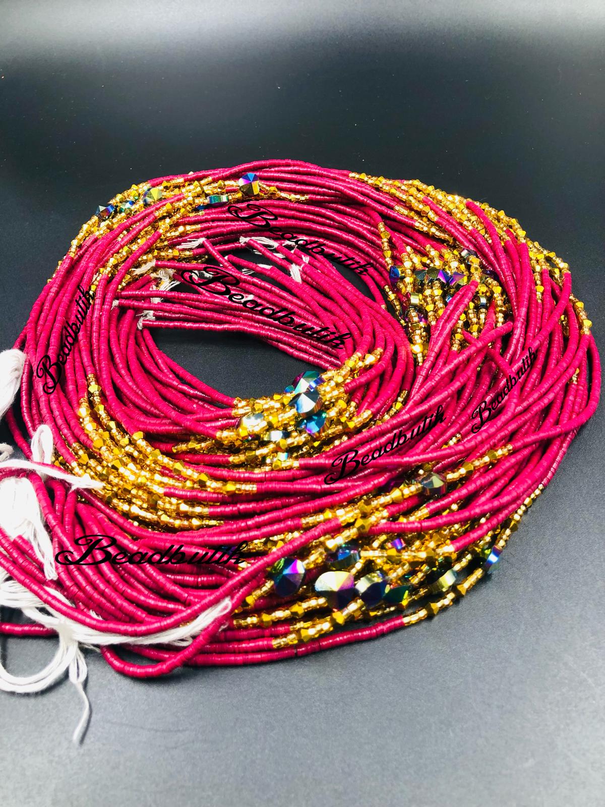 Unique Vinyl Waist Beads Promo,Disc waist bead, Belly Beads, Seed Beads, Ghana Waist Bead, Belly Chain, Tie On