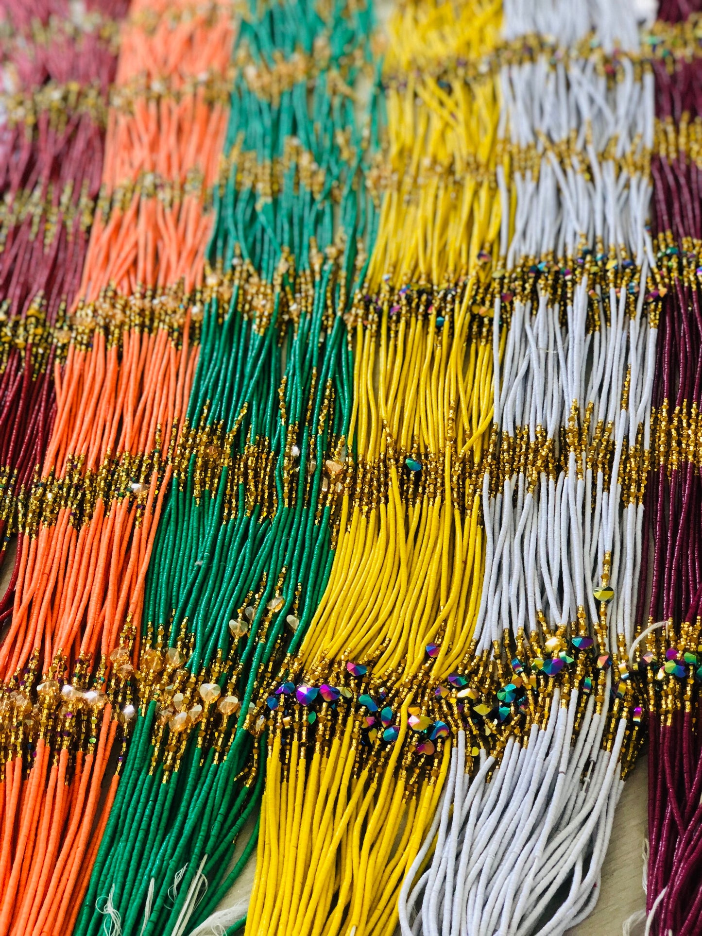 Unique Vinyl Waist Beads Promo,Disc waist bead, Belly Beads, Seed Beads, Ghana Waist Bead, Belly Chain, Tie On
