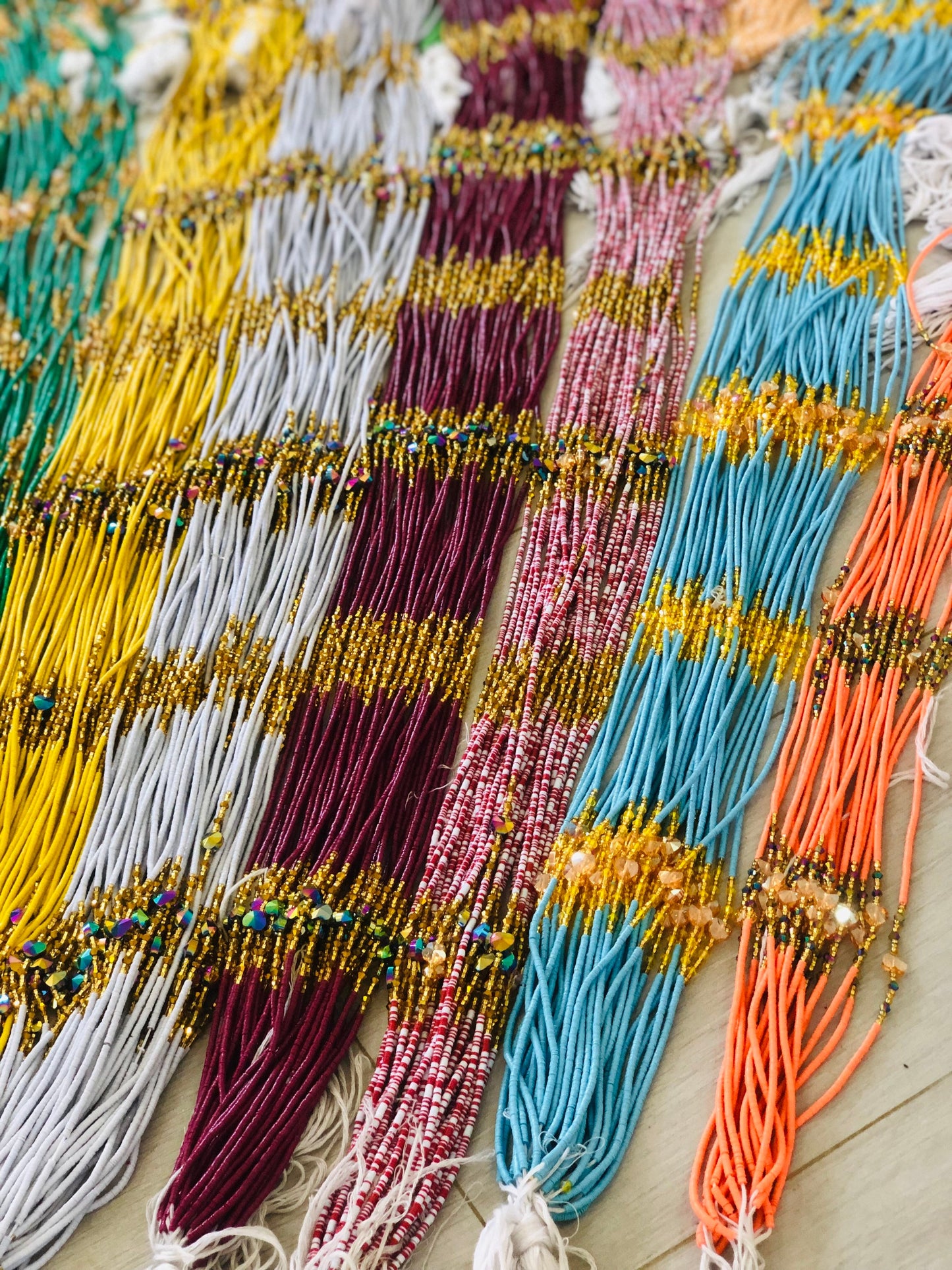 Unique Vinyl Waist Beads Promo,Disc waist bead, Belly Beads, Seed Beads, Ghana Waist Bead, Belly Chain, Tie On