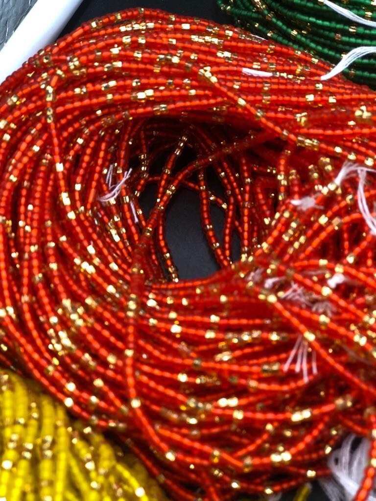 Bright Multicolored Frosted/Gold Waistbeads Wholesale