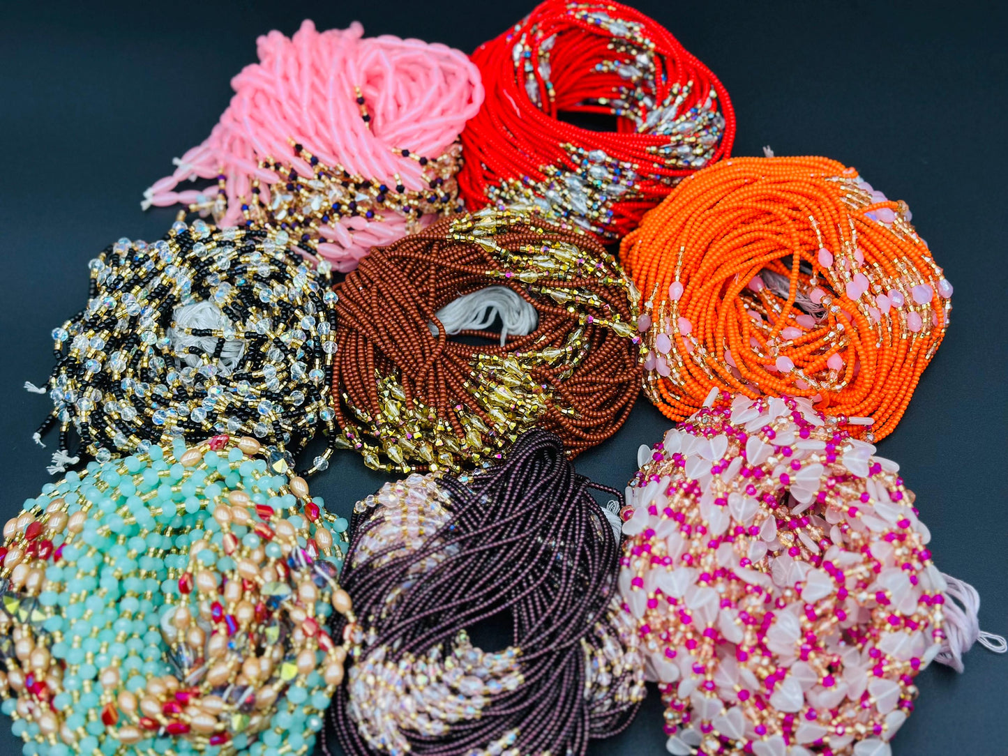 Beautiful strands - Bulk, 50inches, Frosted/Crystal Waistbeads, Woman Waistbeads,Waistbeads, Belly chain, 1-3 Expedite Free Shipping