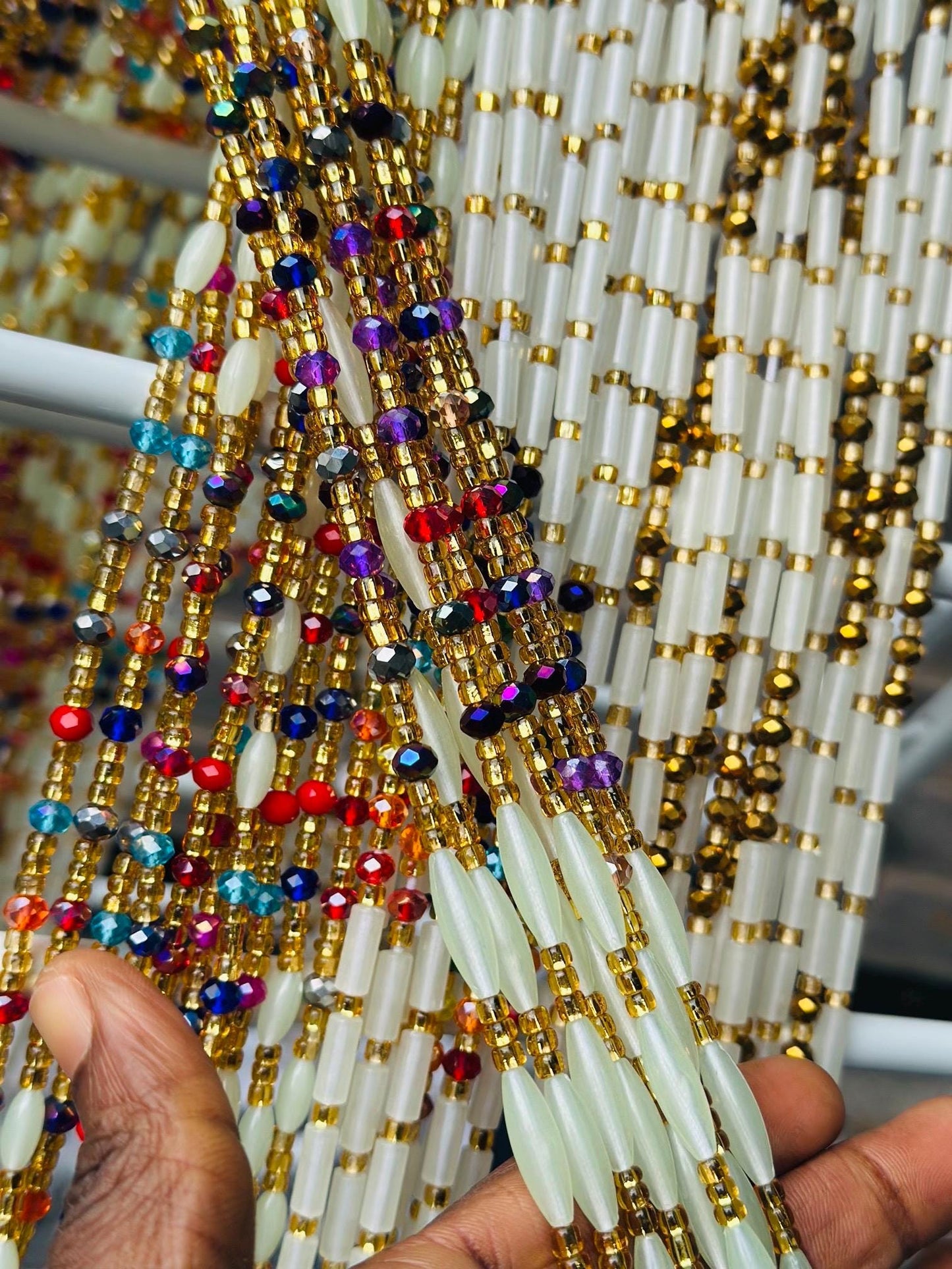 Glow-in-the-dark,Waistbeads,Ghana Waistbeads,African Waistbeads,Tie-on threads, Luminous Waist, 1-3days Expedite Free Shipping