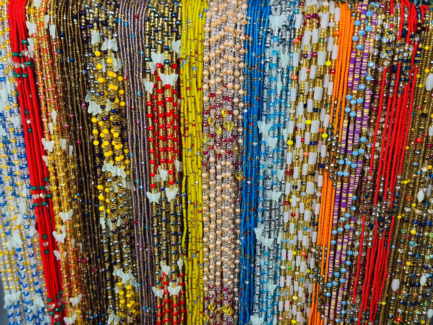 HOT SALE  - Bulk, 50inches, Frosted/Crystal Waistbeads, Woman Waistbeads,Wholesale Waistbeads, Belly chain,