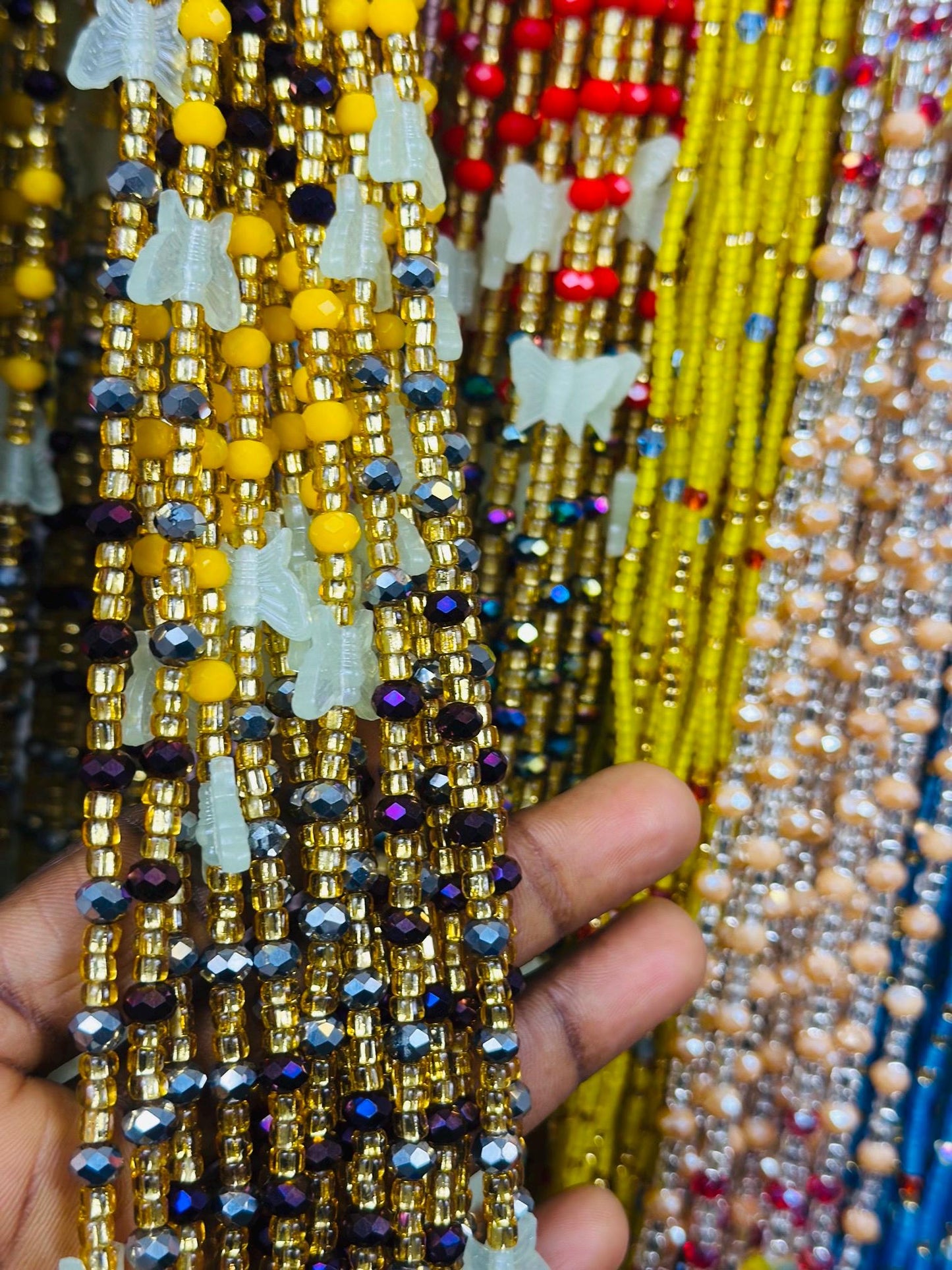 HOT SALE  - Bulk, 50inches, Frosted/Crystal Waistbeads, Woman Waistbeads,Wholesale Waistbeads, Belly chain,
