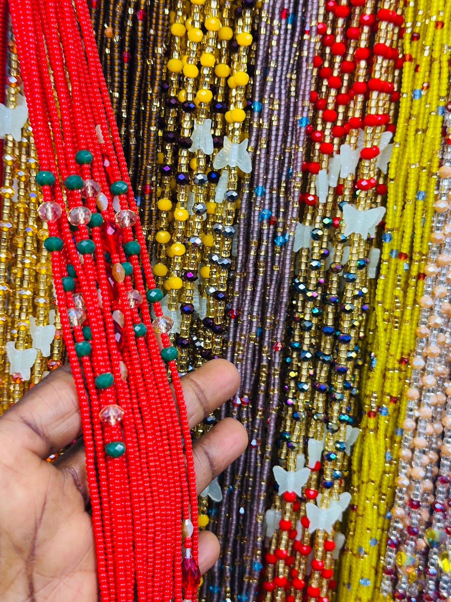 HOT SALE  - Bulk, 50inches, Frosted/Crystal Waistbeads, Woman Waistbeads,Wholesale Waistbeads, Belly chain,