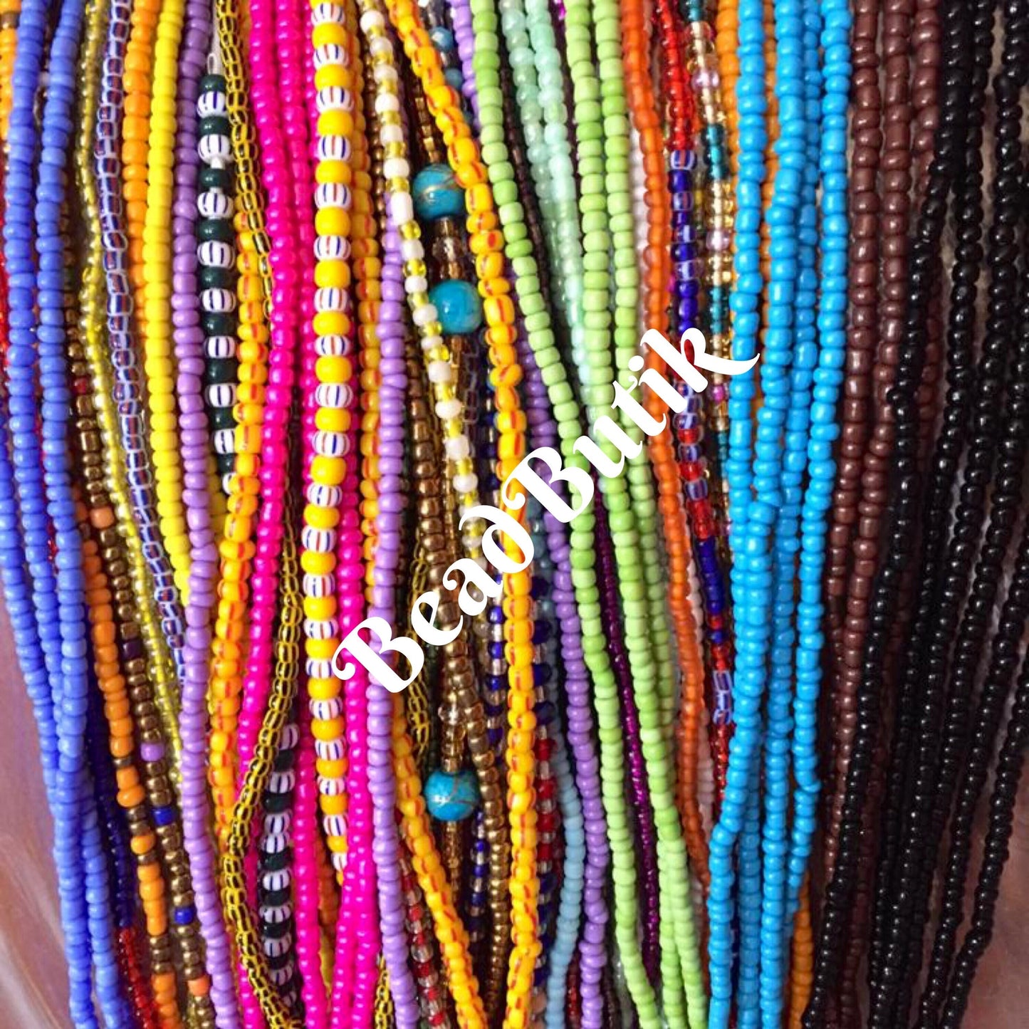 WHOLESALE- Traditional African Waist Beads- FREE SHIP. 40”- 50”