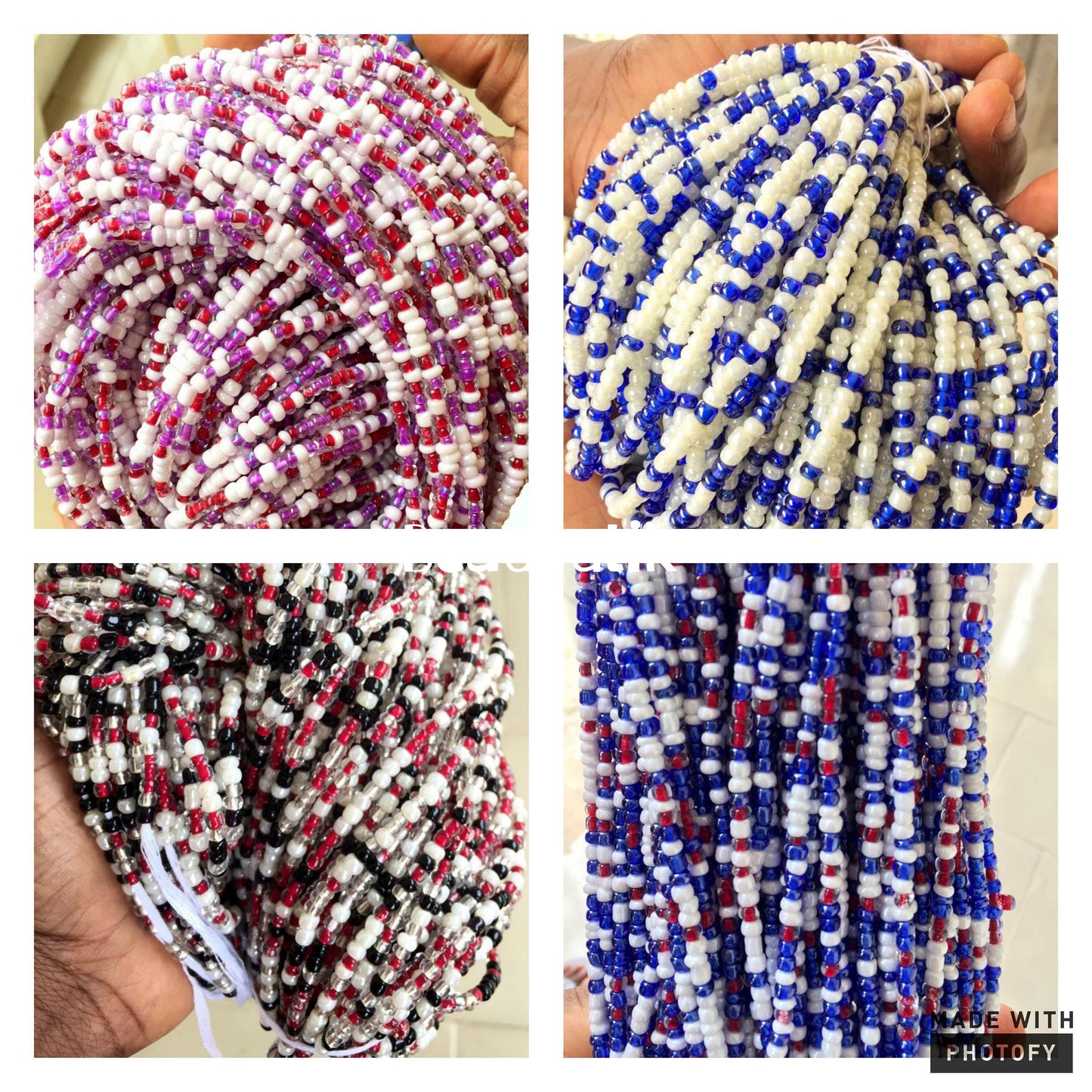 Bright Multicolored Traditional African Waist Beads WholeSale