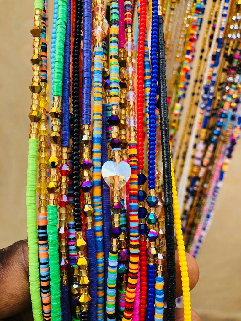 New Varieties of African Waistbeads (Czech beads, Vinyl beads and Traditional African Waistbeads) Wholesale- Free Expedite Shipping